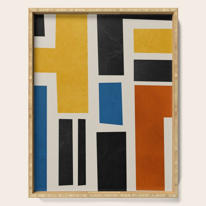 Mid Century Primary Colors Composition 2 Serving Tray Gallery Image 1
