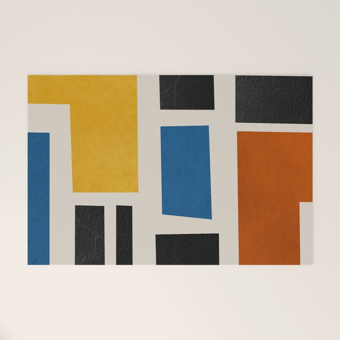 Mid Century Primary Colors Composition 2 Welcome Mat Gallery Image 1