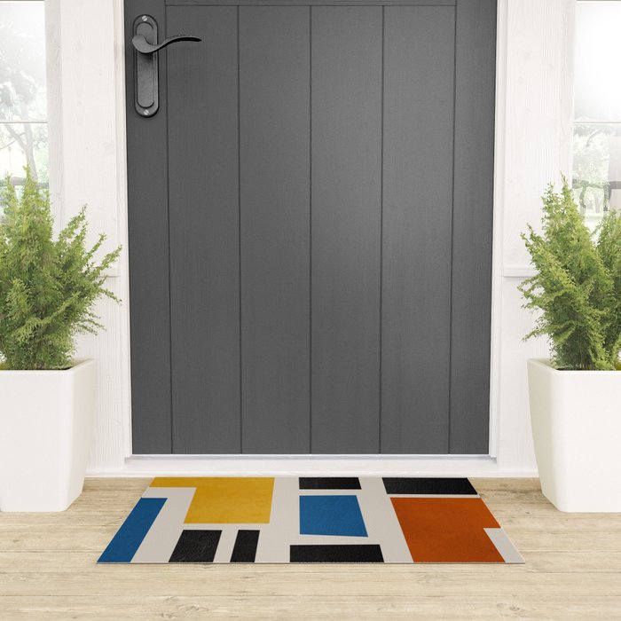 Mid Century Primary Colors Composition 2 Welcome Mat Gallery Image 3