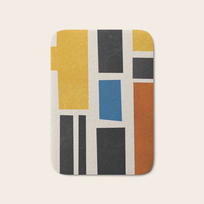 Mid Century Primary Colors Composition 2 Bath Mat Gallery Image 1