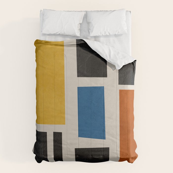 Mid Century Primary Colors Composition 2 Comforter Gallery Image 6