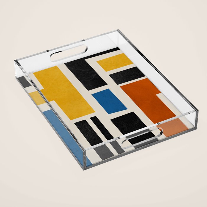 Mid Century Primary Colors Composition 2 Acrylic Tray Gallery Image 1
