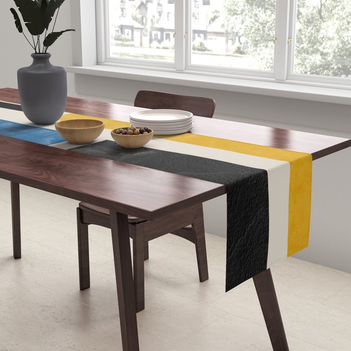 Mid Century Primary Colors Composition 2 Table Runner Gallery Image 2