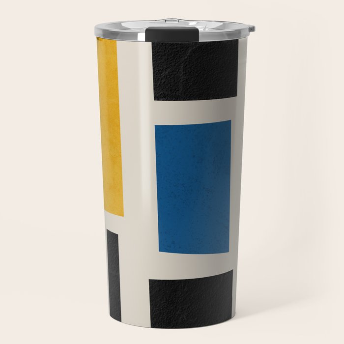 Mid Century Primary Colors Composition 2 Travel Mug Gallery Image 1