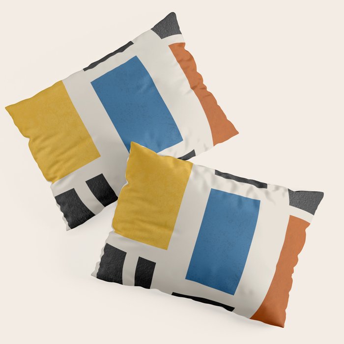 Mid Century Primary Colors Composition 2 Pillow Sham Gallery Image 1