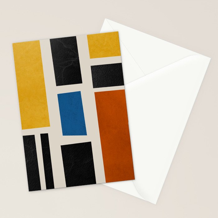 Mid Century Primary Colors Composition 2 Stationery Card Gallery Image 2