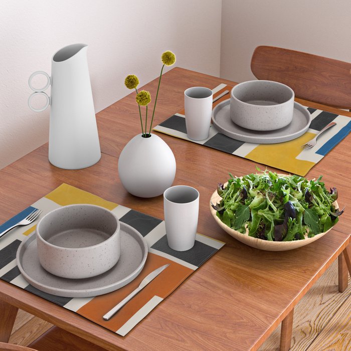 Mid Century Primary Colors Composition 2 Placemat Gallery Image 2