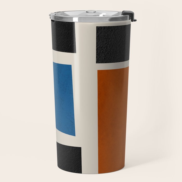 Mid Century Primary Colors Composition 2 Travel Mug Gallery Image 2