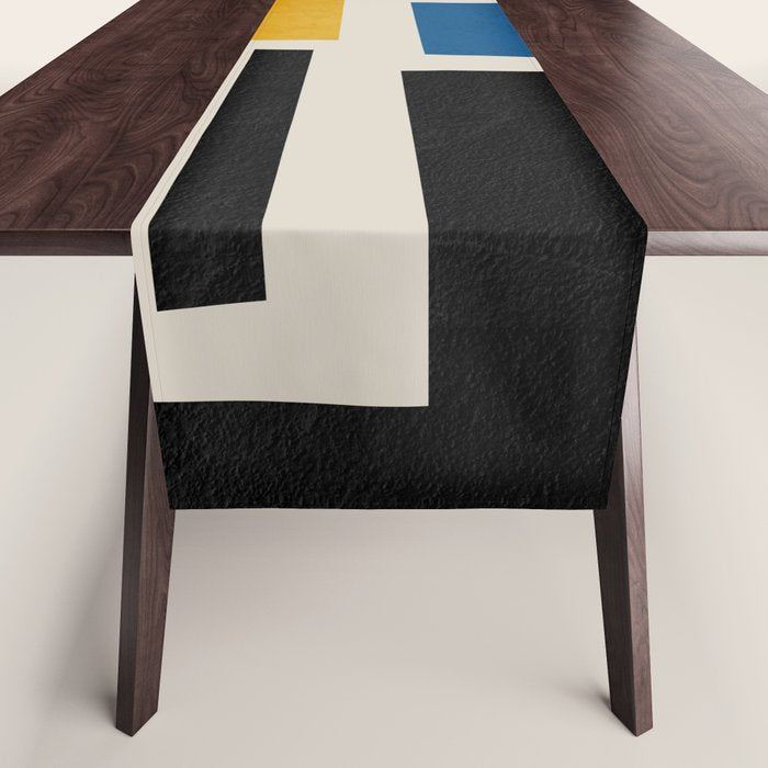 Mid Century Primary Colors Composition 2 Table Runner Gallery Image 1