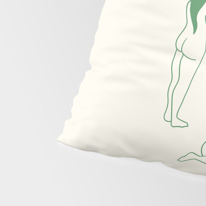 Mushroom Ladies Line Art Pillow Sham Gallery Image 4