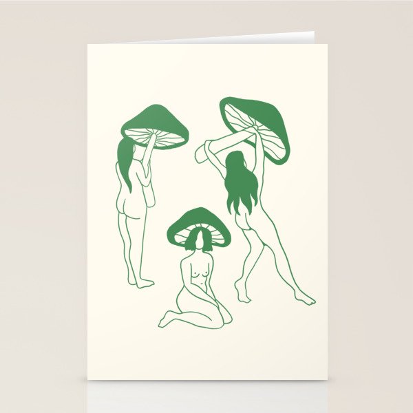 Mushroom Ladies Line Art Stationery Card Gallery Image 2