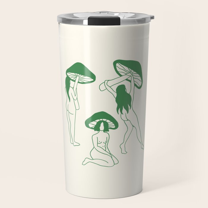 Mushroom Ladies Line Art Travel Mug Gallery Image 1
