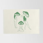 Mushroom Ladies Line Art Rug Gallery Image 2