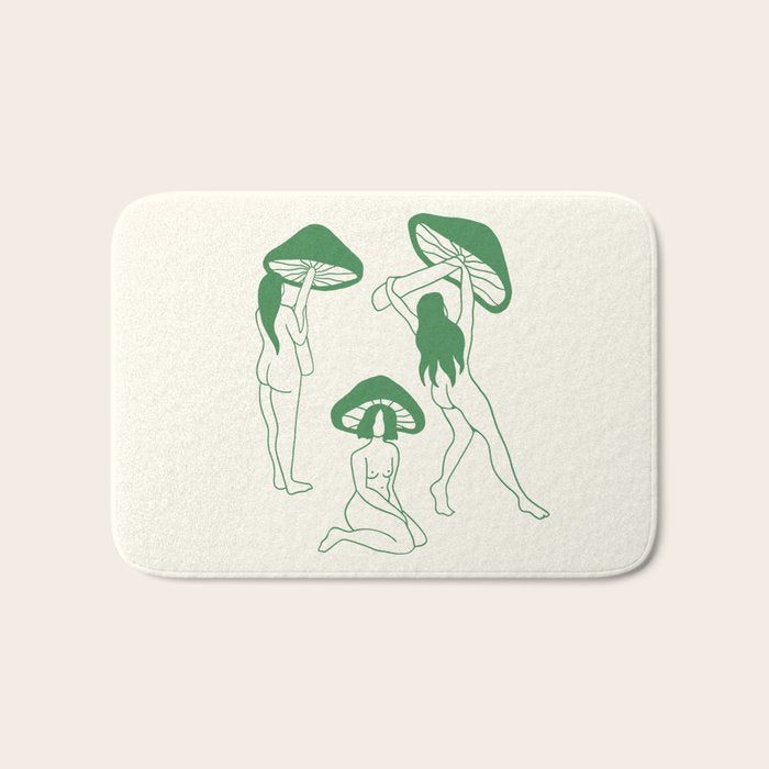 Mushroom Ladies Line Art Bath Mat Gallery Image 1