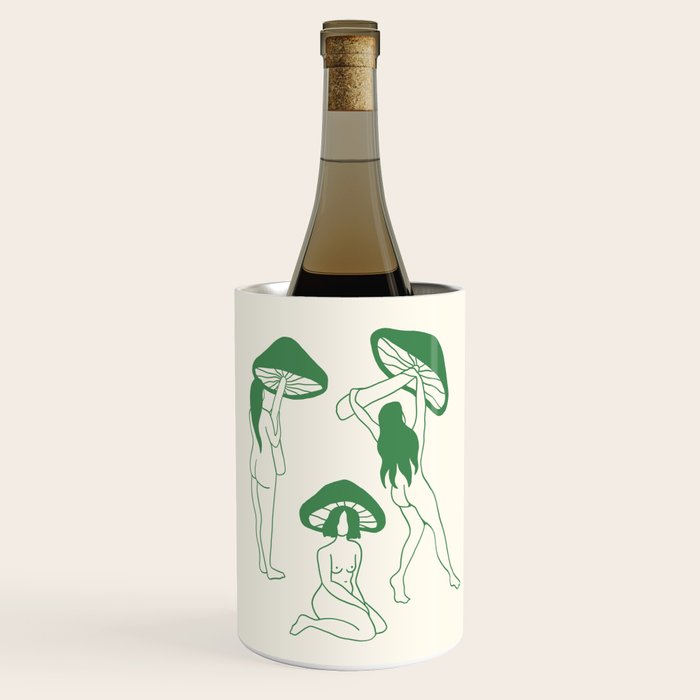 Mushroom Ladies Line Art Wine Chiller Gallery Image 1