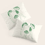 Mushroom Ladies Line Art Pillow Sham Gallery Image 3