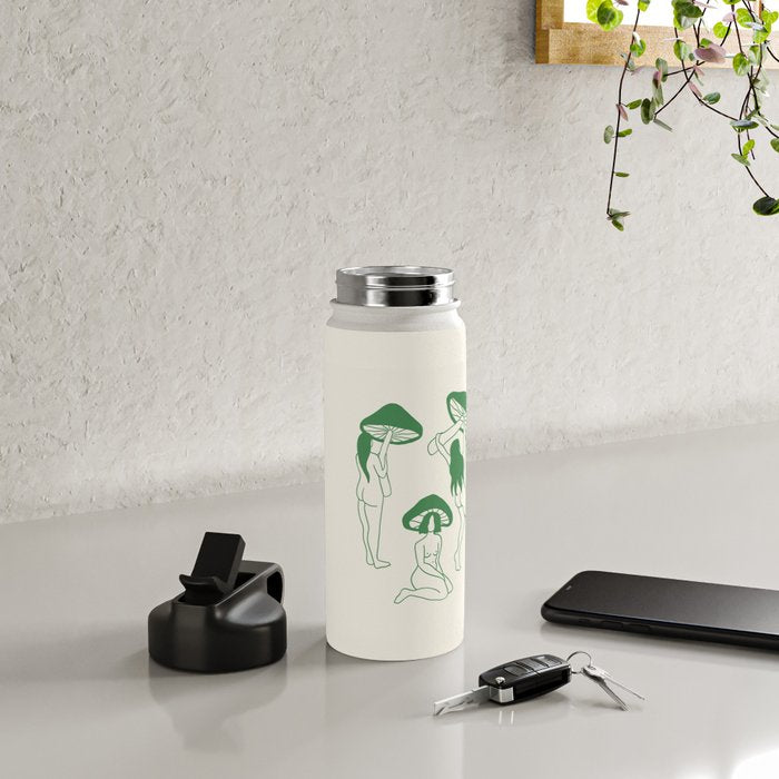 Mushroom Ladies Line Art Water Bottle Gallery Image 4