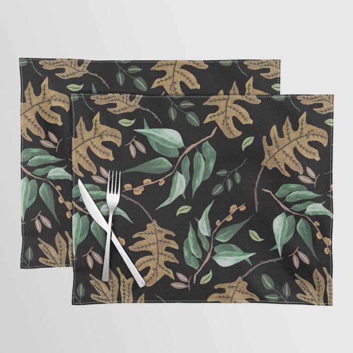 Fall of fall leaves dark Placemat Gallery Image 1