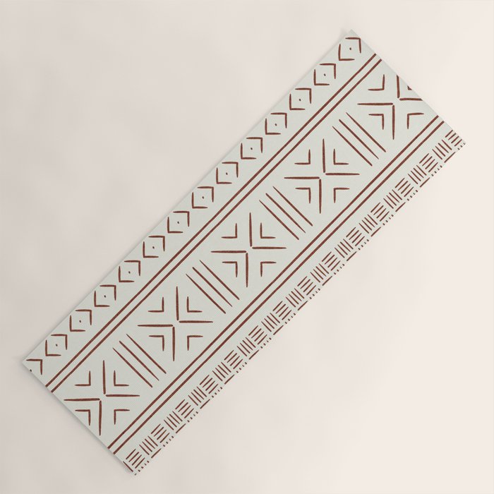 rust on bone mud cloth Yoga Mat Gallery Image 1