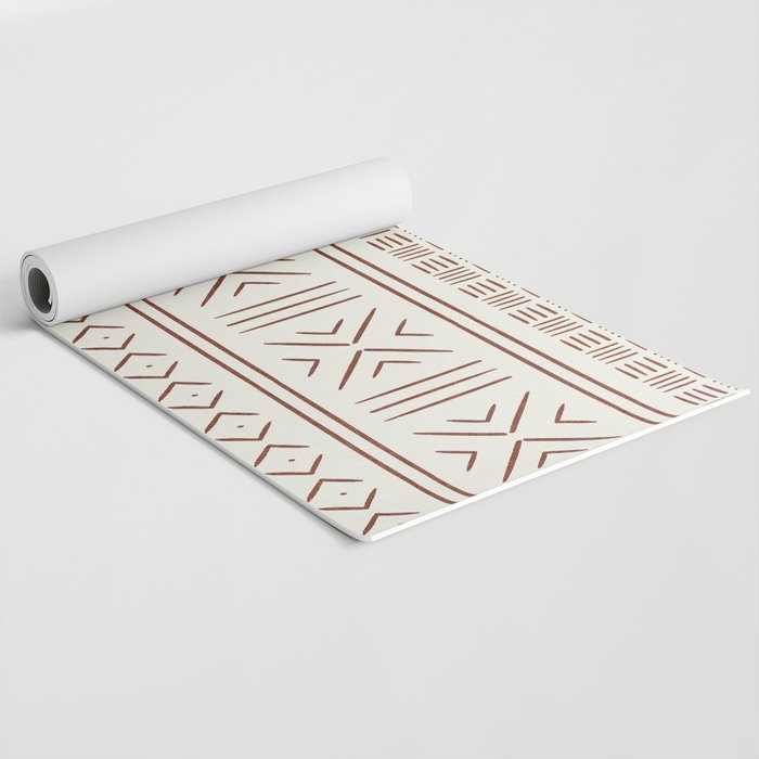 rust on bone mud cloth Yoga Mat Gallery Image 2