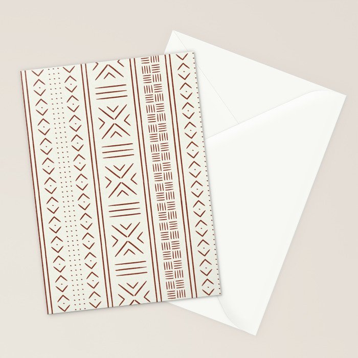 rust on bone mud cloth Stationery Card Gallery Image 2