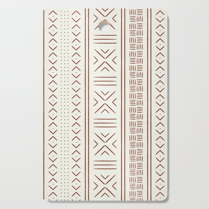 rust on bone mud cloth Cutting Board Gallery Image 1