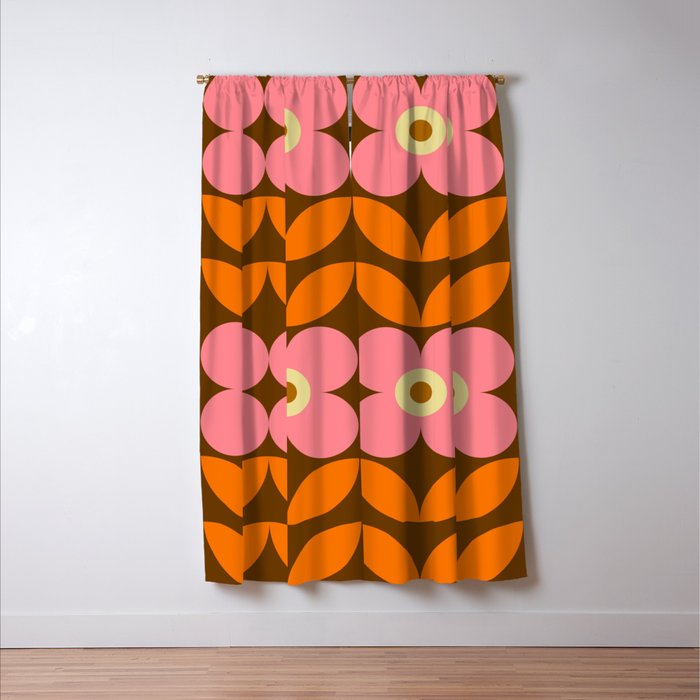 Retro Flower 10B Window Curtain Gallery Image 3