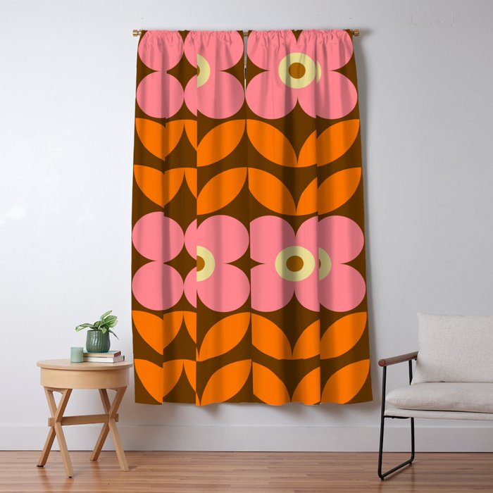 Retro Flower 10B Window Curtain Gallery Image 5