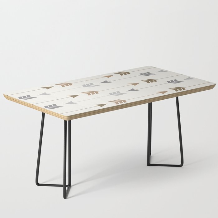 Tribal Arrows Pattern - Cream, Brown and Grey Coffee Table Gallery Image 1