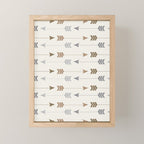 Tribal Arrows Pattern - Cream, Brown and Grey Mini Art Print Gallery Image 1