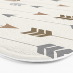 Tribal Arrows Pattern - Cream, Brown and Grey Bath Mat Gallery Image 3