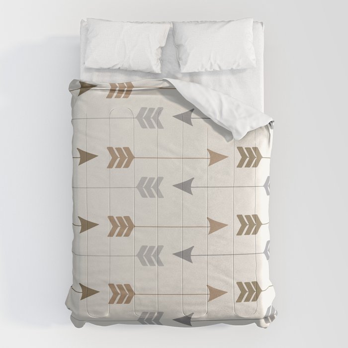Tribal Arrows Pattern - Cream, Brown and Grey Comforter Gallery Image 6