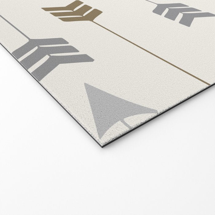 Tribal Arrows Pattern - Cream, Brown and Grey Welcome Mat Gallery Image 2