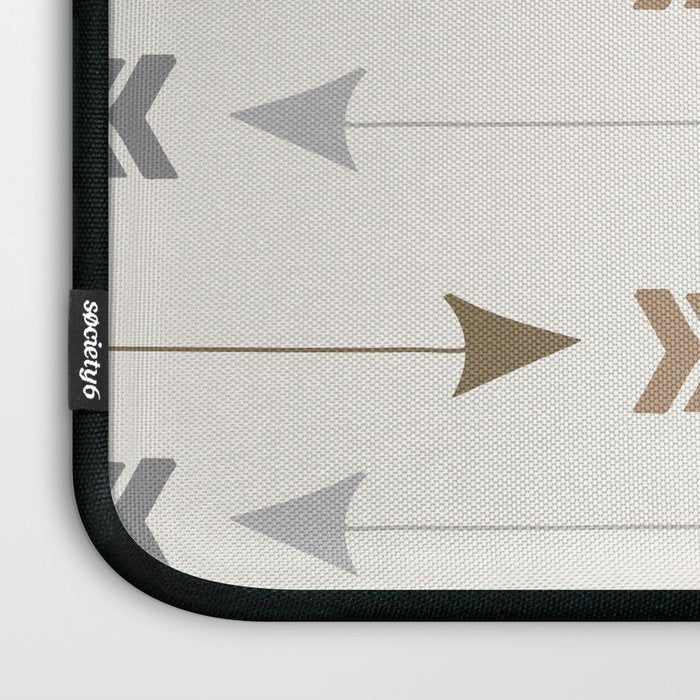 Tribal Arrows Pattern - Cream, Brown and Grey Laptop Sleeve Gallery Image 3