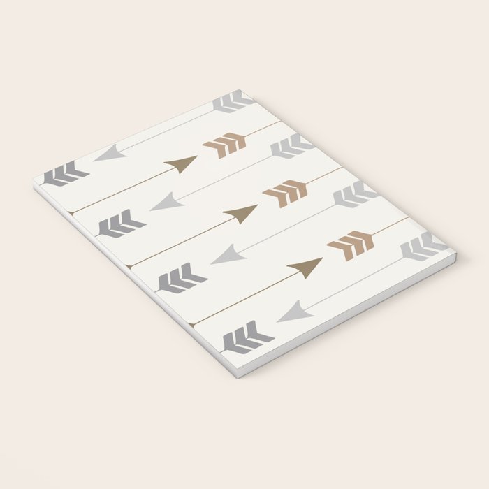 Tribal Arrows Pattern - Cream, Brown and Grey Notebook Gallery Image 3