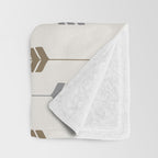 Tribal Arrows Pattern - Cream, Brown and Grey Throw Blanket Gallery Image 3