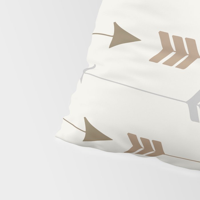 Tribal Arrows Pattern - Cream, Brown and Grey Pillow Sham Gallery Image 4