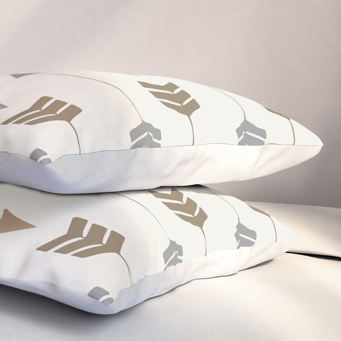 Tribal Arrows Pattern - Cream, Brown and Grey Pillow Sham Gallery Image 3