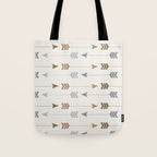 Tribal Arrows Pattern - Cream, Brown and Grey Tote Bag Gallery Image 1