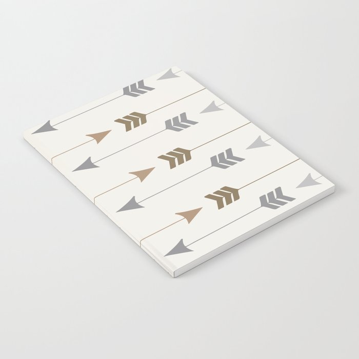 Tribal Arrows Pattern - Cream, Brown and Grey Notebook Gallery Image 1