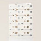 Tribal Arrows Pattern - Cream, Brown and Grey Stationery Card Gallery Image 2