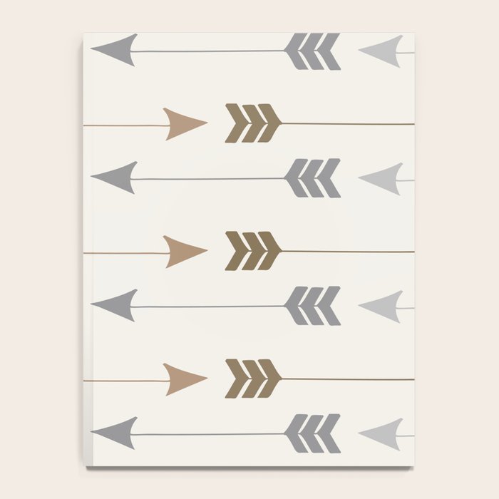 Tribal Arrows Pattern - Cream, Brown and Grey Notebook Gallery Image 4