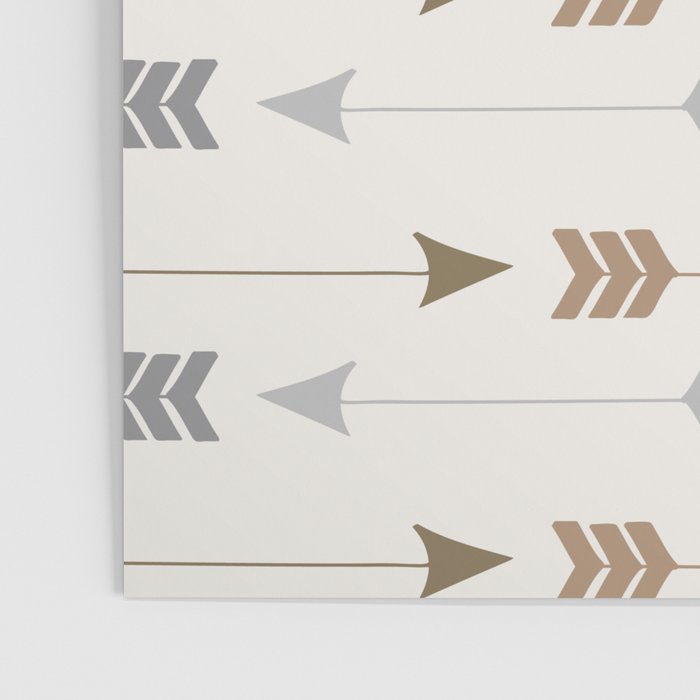 Tribal Arrows Pattern - Cream, Brown and Grey Poster Gallery Image 3