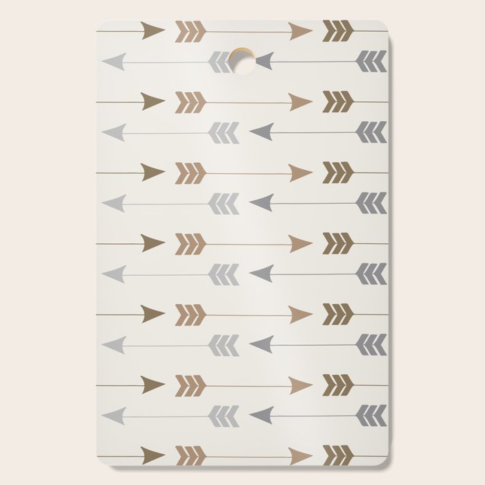 Tribal Arrows Pattern - Cream, Brown and Grey Cutting Board Gallery Image 1