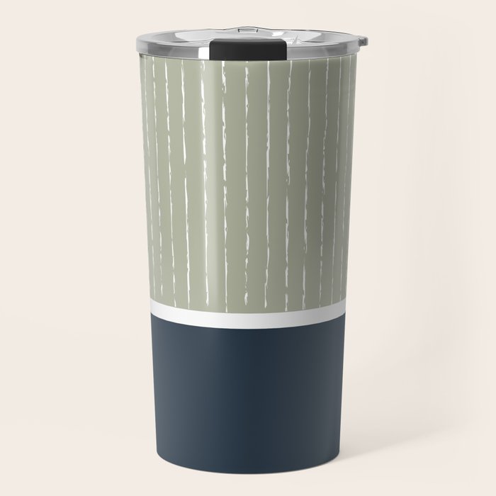 Linen Sage & Navy Travel Mug Gallery Image 1
