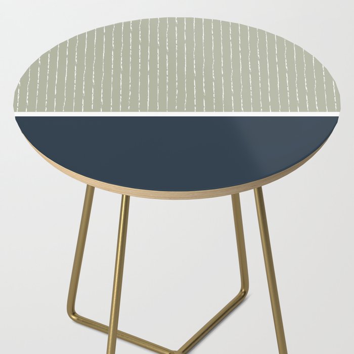 Linen Sage & Navy Side Table Gallery Image 2