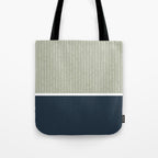 Linen Sage & Navy Tote Bag Gallery Image 1
