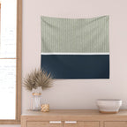 Linen Sage & Navy Wall Tapestry Gallery Image 2