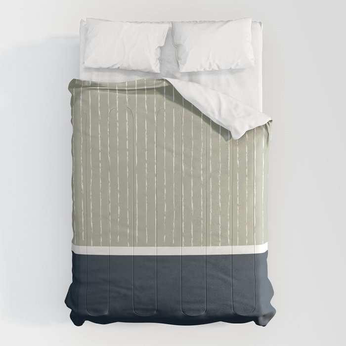 Linen Sage & Navy Comforter Gallery Image 1