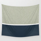 Linen Sage & Navy Wall Tapestry Gallery Image 4